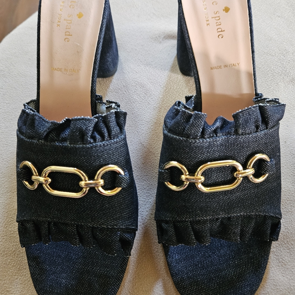 NWOT Kate Spade sandals size 10.5 denim black